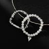 Silver Heart Pendant Bracelets Beaded Metal Hand Chain New Imitation Pearl Bracelets  Women