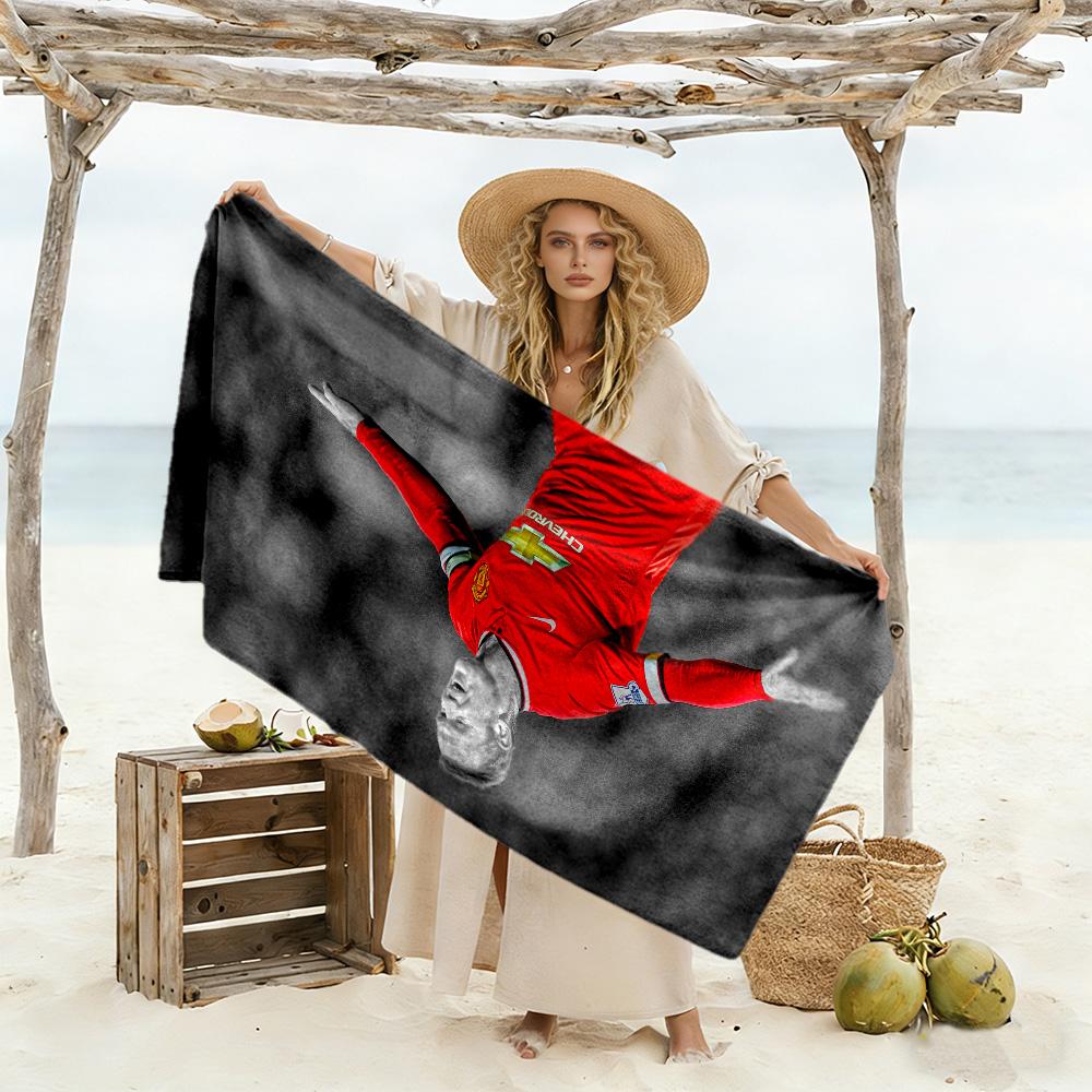 Wayne Rooney Manchester Beach Towel High Absorbency & Quick-Dry Comfortable Lightweight
