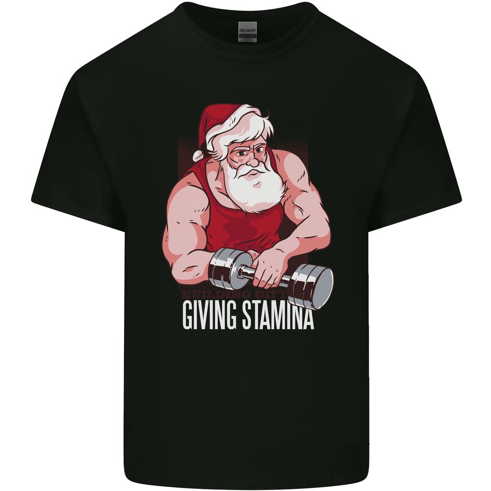 Santa Workout Funny Christmas Gym Xmas Training Kids T-shirt Childrens XXXXL