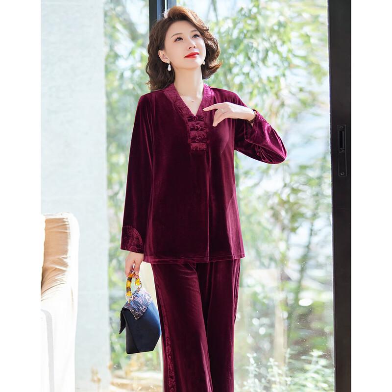New Chinese Style Velvet Two-Piece Set