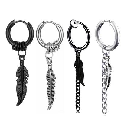 Erkek ve Kadın Hip-hop Havalı Sokak Hipster Kişiselleştirilmiş Tüy Soğuk Rüzgar Bungee Kulak Klipleri