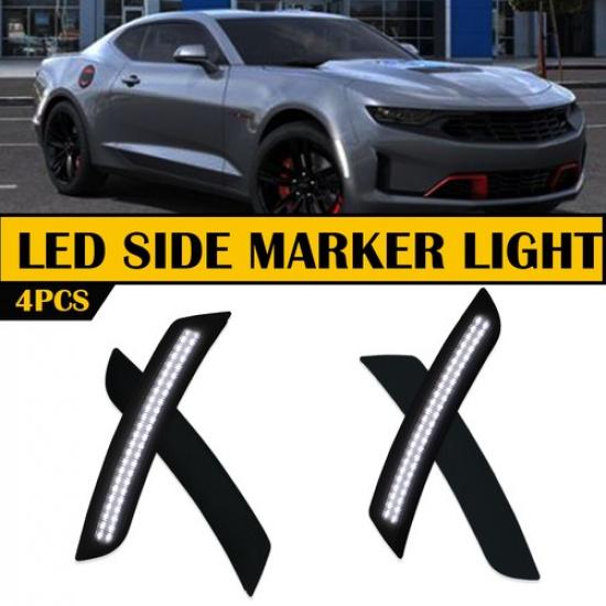 Clear Front LED Rear Fender Side Lights For Chevrolet Marker Camaro 2016-