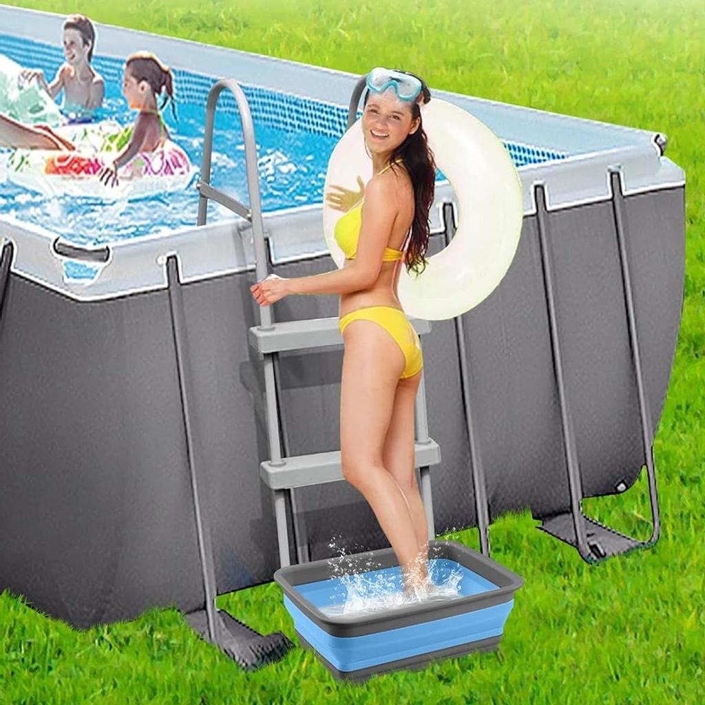 1pc Portable Foldable Foot Basin Convenient Foot Soaking Bath for Pool Beach Foldable Foot Soaking Bath for Pool Entry Ladder