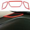3X Red Central Control Speaker Trim Cover Frame Ring For Dodge Ram 1500 2018+
