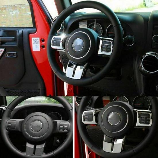 Chrome Car Steering Wheel Trim Cover Decor For Jeep Wrangler JK / Grand Cherokee