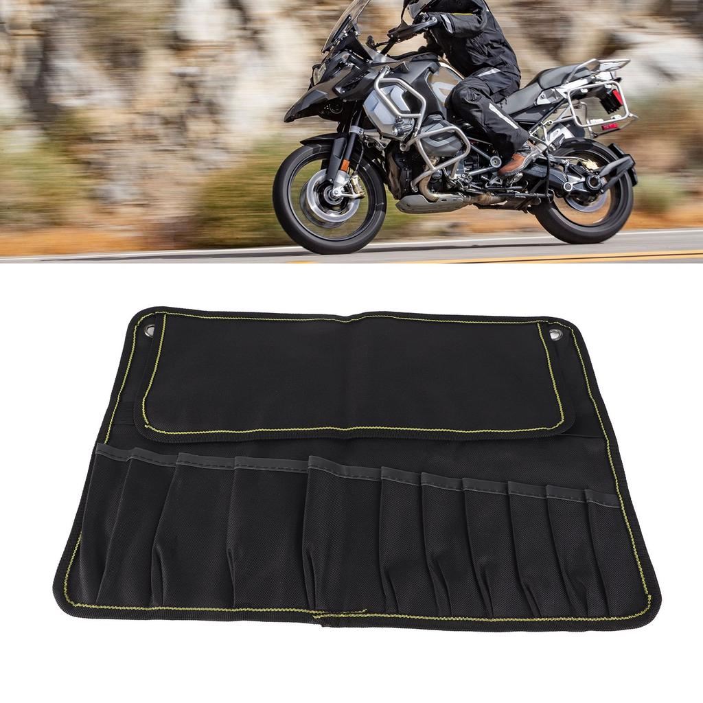 Motorcycle Roll Tool Pouch Large Capacity Thick Portable Multi Hanging Tool Bag