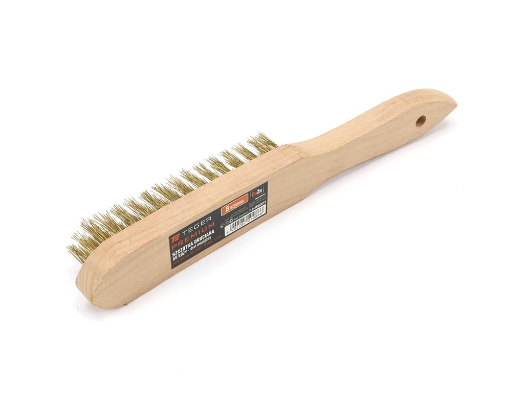 PREMIUM rust brush - brass wire / 5 rows, TEGER