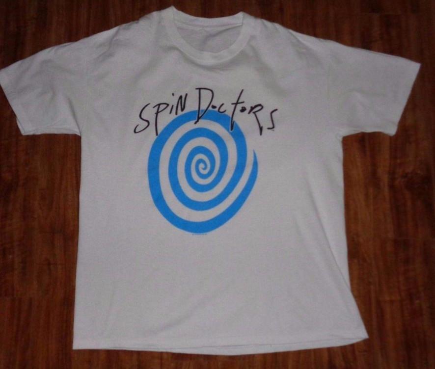 Vintage 1992 Spin Doctors Short Sleeve Cotton White All Size T-Shirt HH107 Unisex T-Shirt XXL