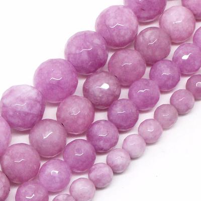 Faceted Light Purple Chalcedony Loose Round 15 Inch Beads For Jewelry Making 4 6 8 10 12mm Beads