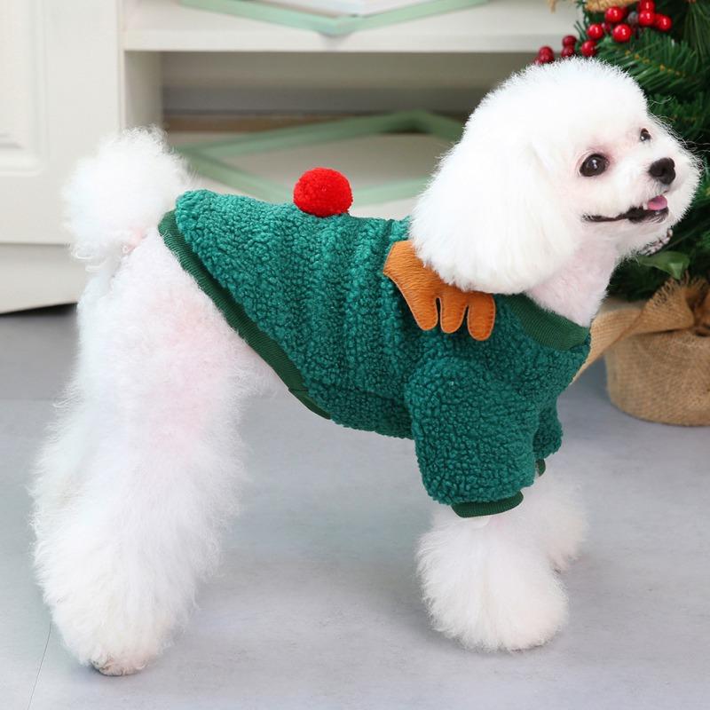 Christmas Dog Halloween Costumes Clothes Hoodies Cold Weather Winter Coat Reindeer Design Sweater for Small Dogs Cats