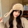 Russian Winter Earflap Hat Ear Protector Women's Hat Faux Fur Leather Snow Cap Ushanka Outdoor Fur Hat Thick Pilot Trapper Hats
