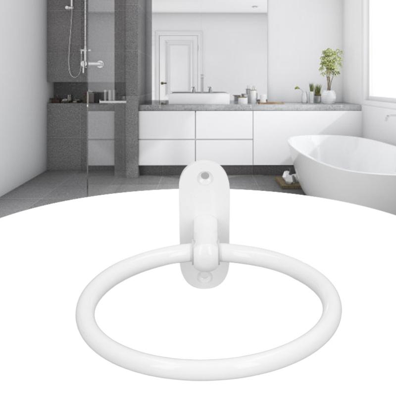 Bathroom Towel Holder Aluminium Alloy Space Saving White Elegant Style Washroom Hand Towel Rings For Hotel