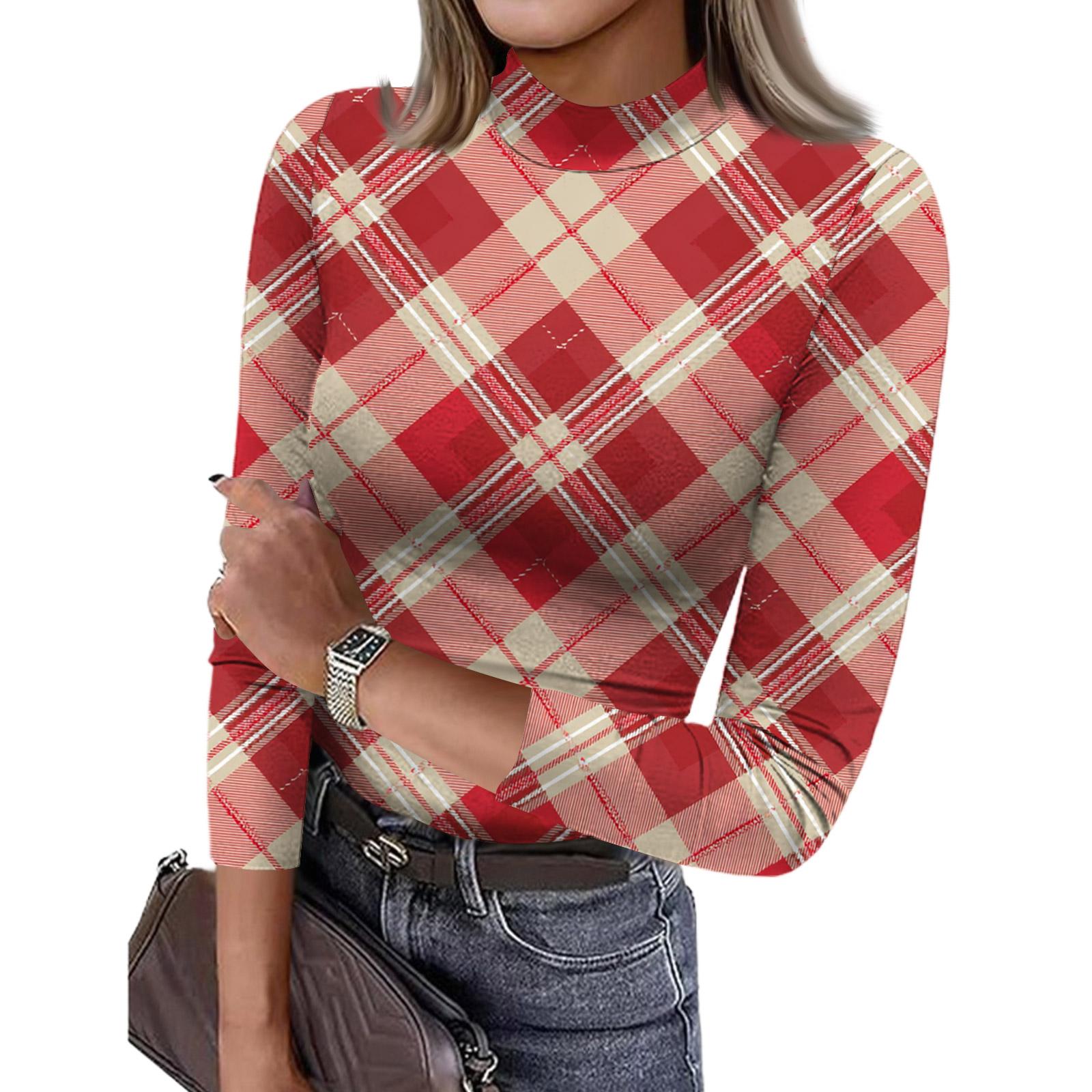 

Women s Slim Bottom T-shirt Fashion Casual Printing Round Neck Pullover 3/4 Sleeve Top S киноварь