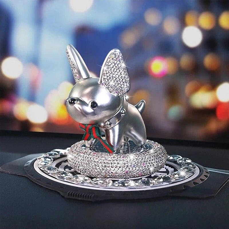 2020  Cartoon Car Air Freshener Dog Gift Diamond Dog Shaking Head Car Interior Ornament Perfume Solid Car Aroma Decoration