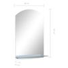 Wall Mirror with Shelf 40*60 cm Tempered Glass