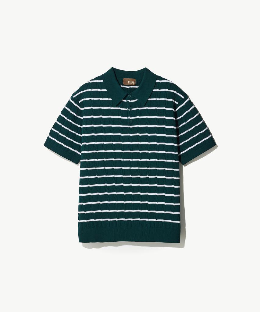 STCO Diems Ice Touch Cable Short Sleeve Knit_Green (Classic Fit)_Dktxb65Cte