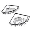 2PCS Corner Shower Shelves Wall Mounted Iron Shower Caddy Storage Rack Rustproof for Bathroom Organizer Black