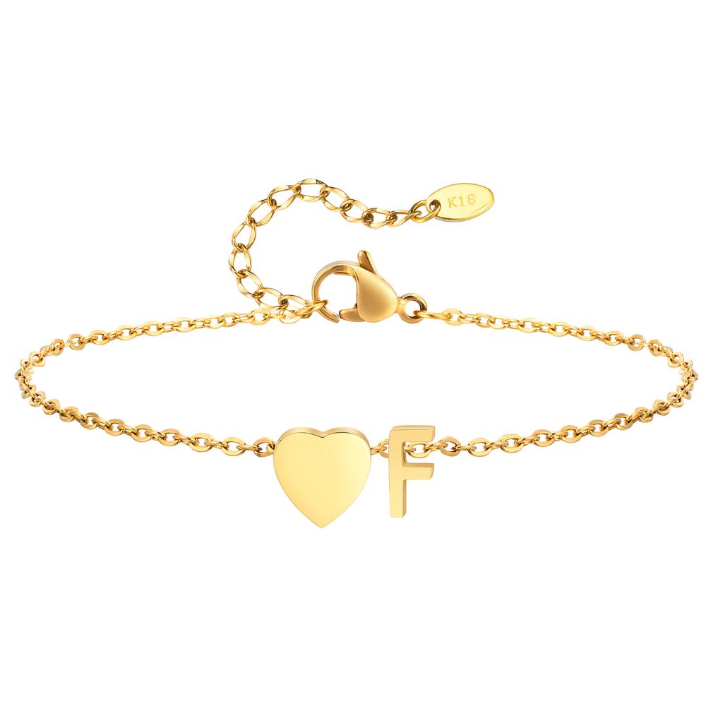 Bohemia A-Z Letter Initial Anklet for Women Gold Color Heart Alphabet Ankle Bracelet Beach Party Travel Fashion Foot Jewelry