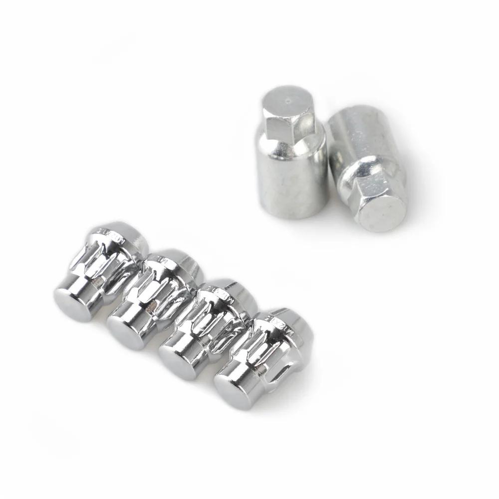 4 Anti Theft Nuts+2keys 33mm Safety Wheel Nuts Secrets M12x1.5 Rims Auto Accessories for Chevrolet Mitsubishi Mazda Kia