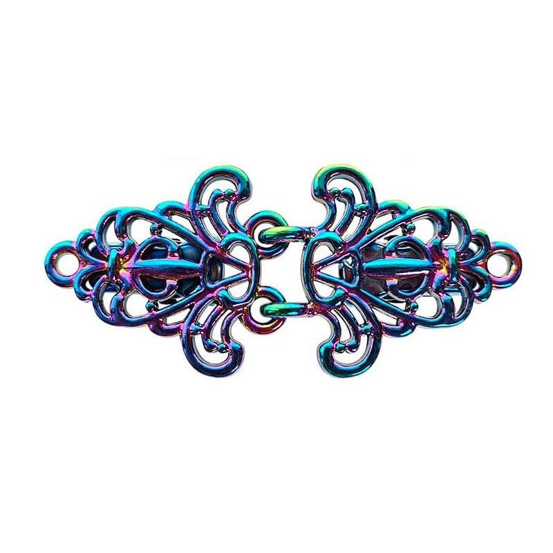 Retro Chinese Alloy Shawl Clip: Creative Hollow Scarf Buckle, Double Sweater Clip Brooch Travel Accessory.