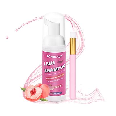 60ml Eyelashes Peach Shampoo Brush Eye Lashes Cleaning Foam Makeup Tools Glue Remover Extension Accessories