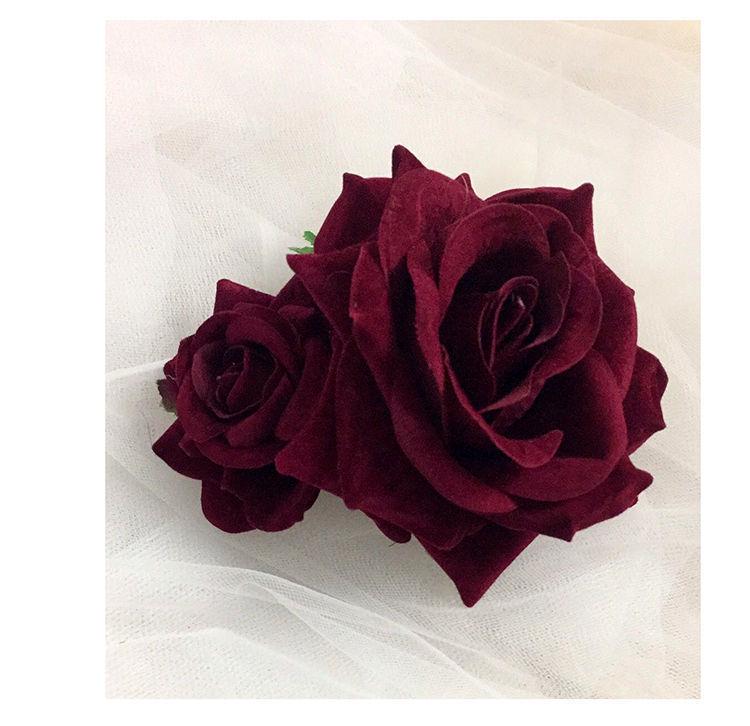 

Корейська троянда мереживо весільна шпилька для волосся - Жіноча квітка сценічний аксесуар