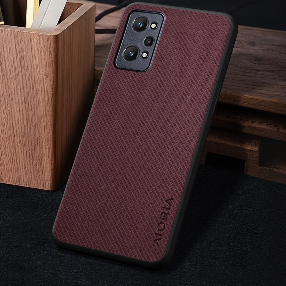 Phone Case - Case for OPPO for RealMe GT 3 2 GT3 GT2 Pro 5G Case, Vintage Washed Twill Texture Faux Leather Protective Back Cover