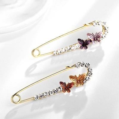 Schalmantel Strassstein Schleife Sicherheitsnadel Schmetterling Blume Accessoires Schmuck Broschen Anstecknadel Ansteckblume