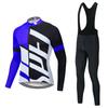 Men Women Cycling Bib Jersey Set Lightweight Breathable Long Sleeve Bike Outfit