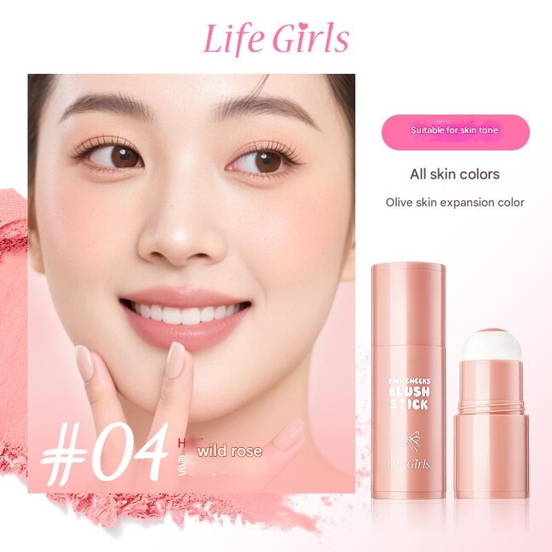 

Life Girls Розовый стик-румяна Стойкие кремовые румяна в корейском стиле для начинающих Создают естественный вид