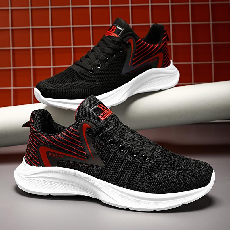 Fashion Men'S Shoes Breathable Mesh Sneakers Men Running Sneakers Lace-Up Sports Fitness Shoes Walking Shoes Light Shoes Summer