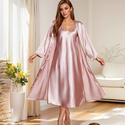 Women's Pajama Women's Loose Robe Suspender Nightdress Bathrobes Homewear Pajamas Fashion Nightgown Nightdress Set
