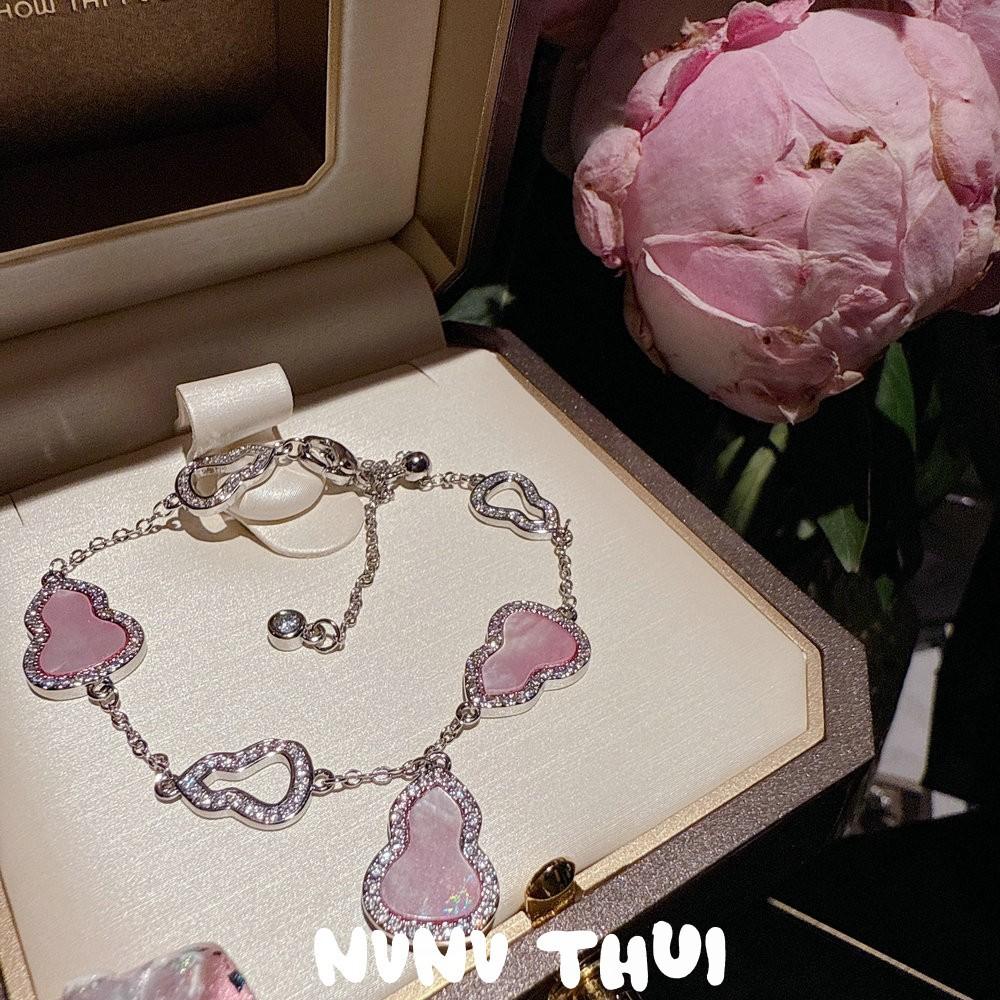Gilt Fulu Powder Fritillary Gourd Fulu Gemstone Bracelet Haute Couture Jewelry Natural White Crystal Flower Ball Flower God Bracelet