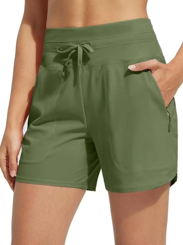 

Шорты, женские шорты для йоги с высокой талией, свободные повседневные спортивные брюки три четверти XS зелёный
