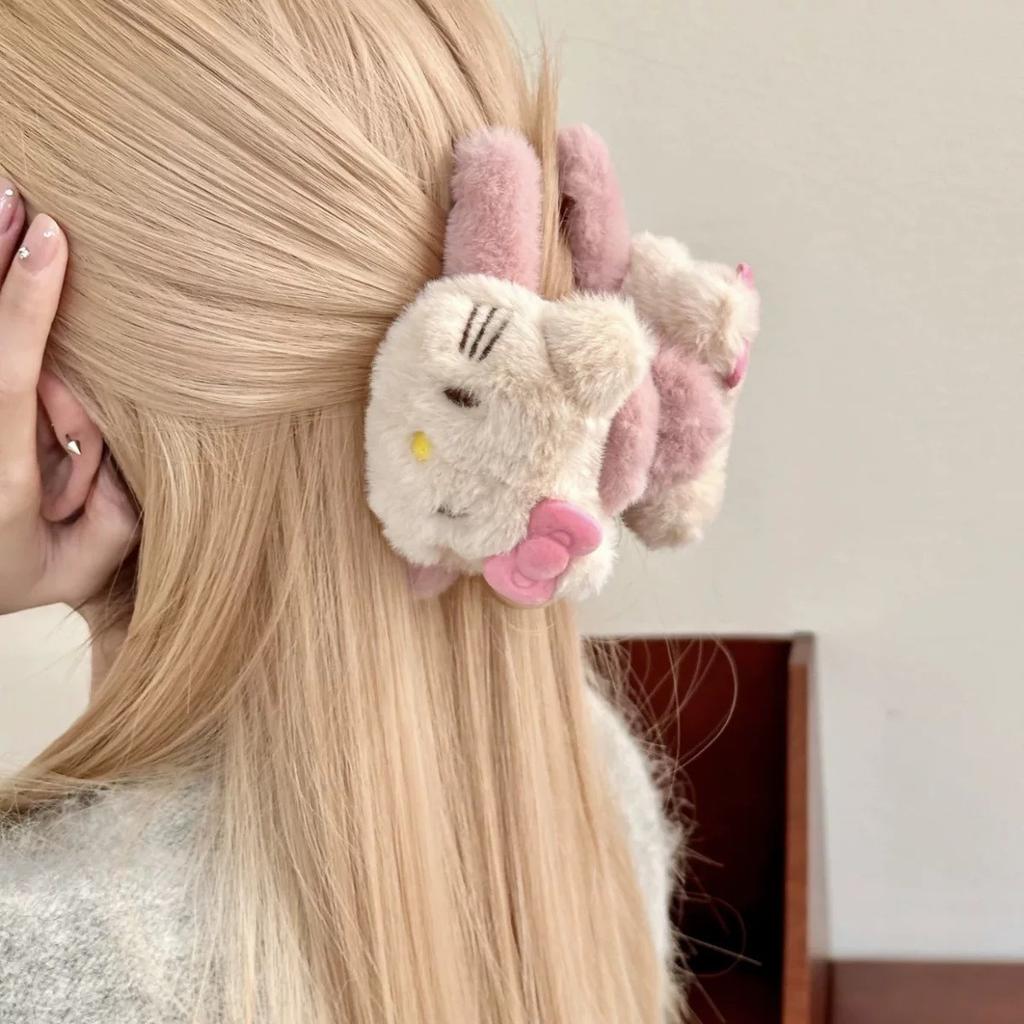Cute Plush Cartoon Metal Hair Clip For Women's Summer Hair Curls, Hair Accessories