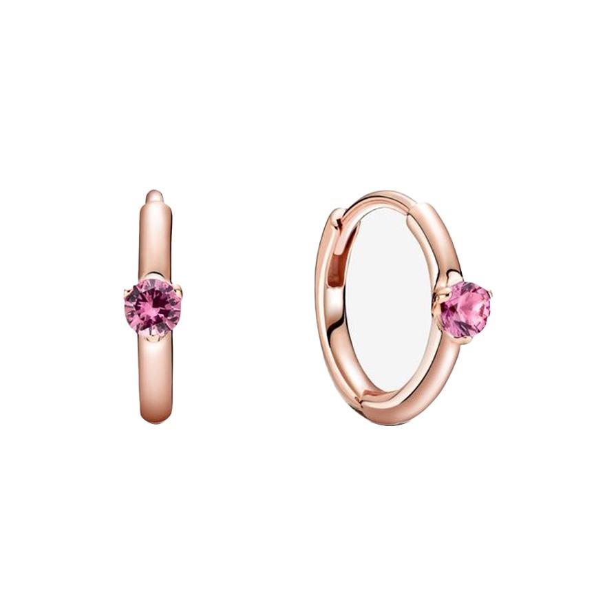 Pandora Rose Gold Pink Single Stone Earrings Women earrings 289304C03 Rose Gold/Pink