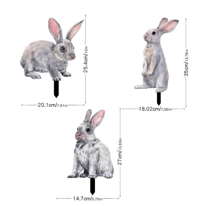 1/3pcs Easter Rabbit Yard Signs Spring Yard Stake Decorative Garden Stakes for Indoor Outdoor Courtyard Lawn Decoration