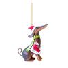 Flat Christmas Dachshund Dog Ornament Acrylic Christmas Tree Hanging Ornaments Car Pendant   Home KTY