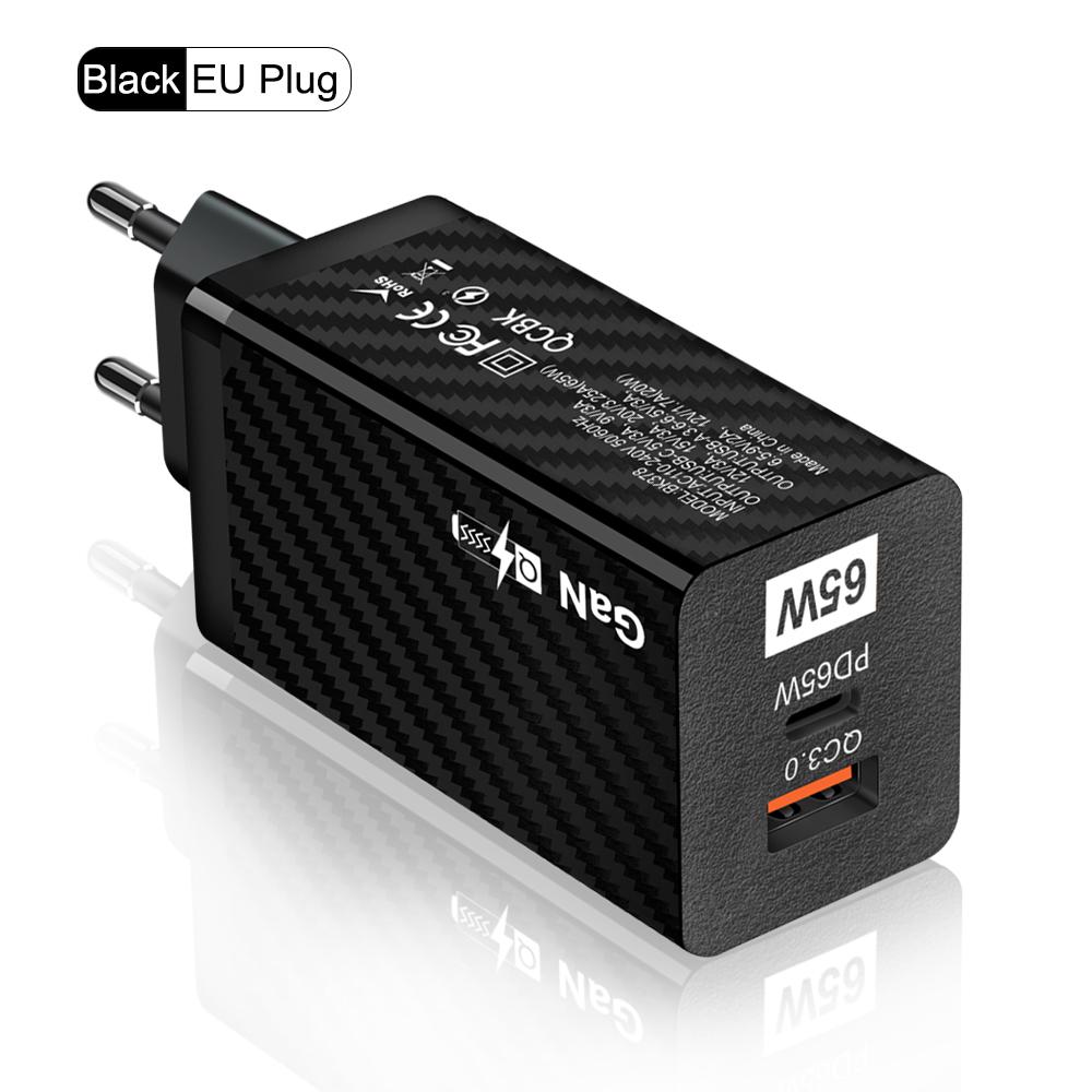 65W GaN Charger PD Quick Charge 4.0 3.0 Type C USB C Fast Charger Adapter Mobile Phone Portable Charger For Tablet iPhone 15 14
