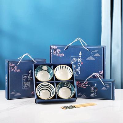 ZISIZ Qingyao Blue & White Enamel Bowl and Chopstick Set