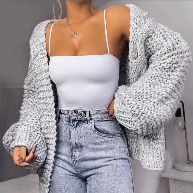 Autumn and Winter Women's Sweater Cardigan Sweater Cozy Casual Cardigan Sweater Tops
