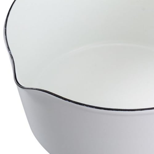 Nitori (NITORI) MOREISH Enamel Milk Pan, White, 15cm, IH/Gas Stovetop, 8942115