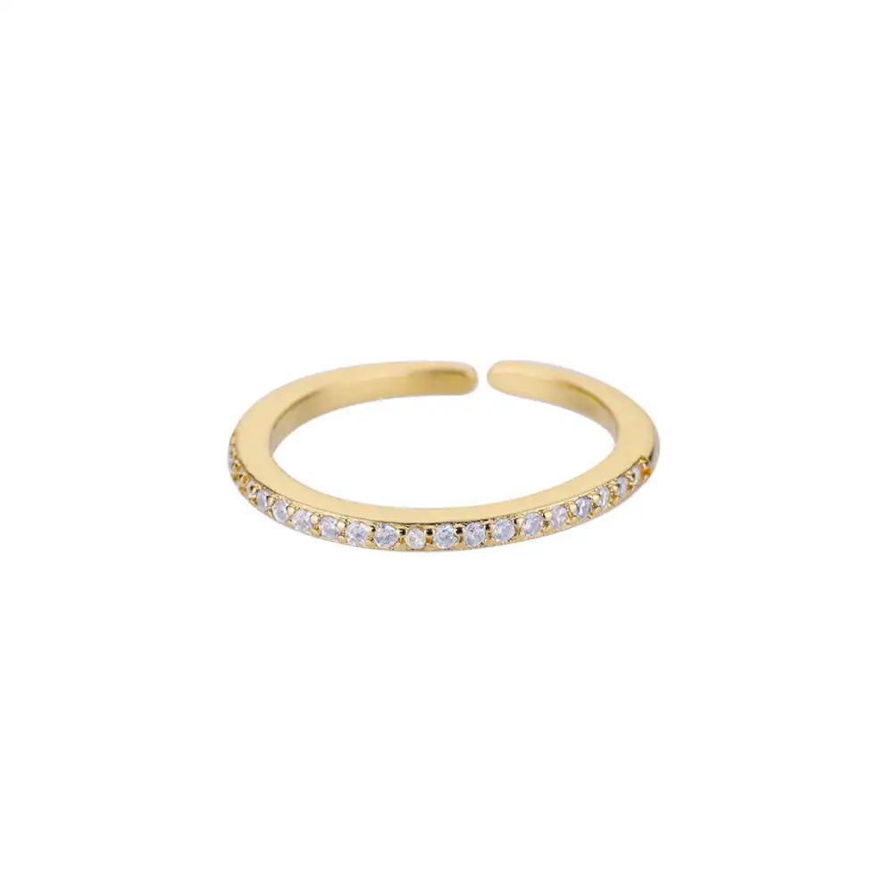 Geometric Colorful Zircon Gold Ring for Women