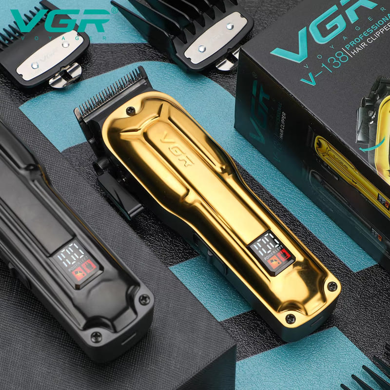 Metal Body Hair Salon LCD Digital Display Hair Clipper Home Men's Electric Hair Clipper Shaving Hair Clipper Life Upgrade Large Capacity Battery