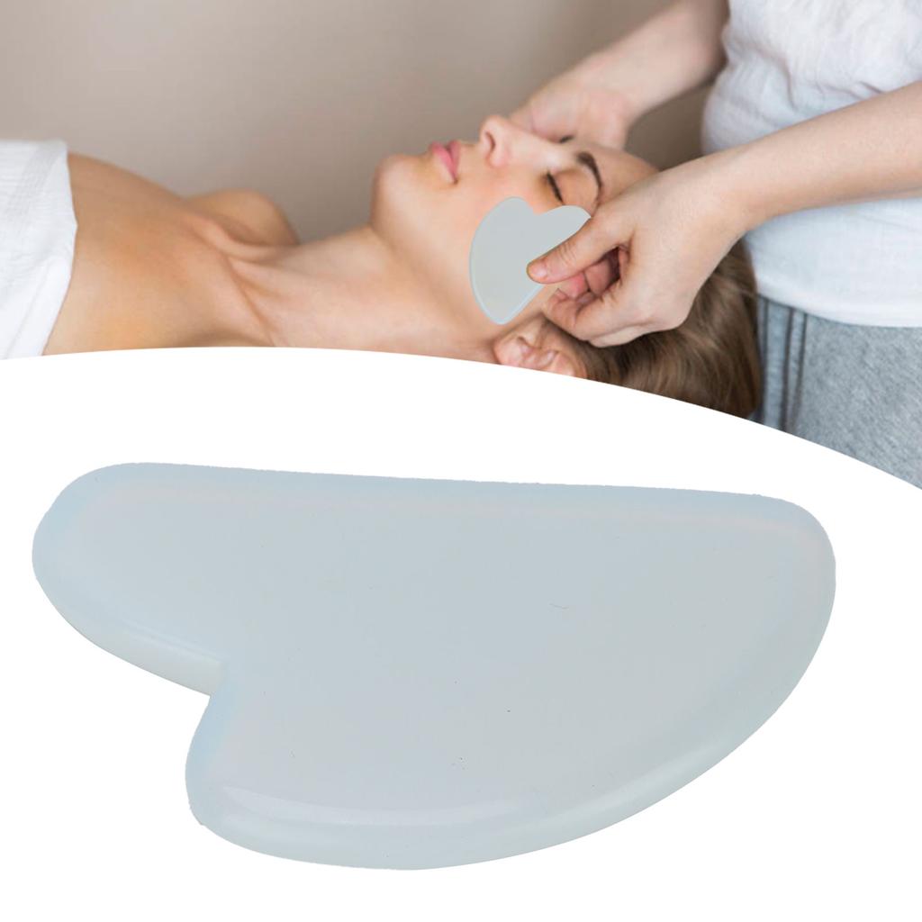 Gua Sha Tábla Fehér Opál Kő Szív Alakú Kaparó Masszázseszköz Arcra, Nyakra, Testre