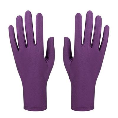 New Party Dress Performance Gloves Solid Color Full Fingers Sunscreen Gloves Spandex Riding Driving Gloves Women