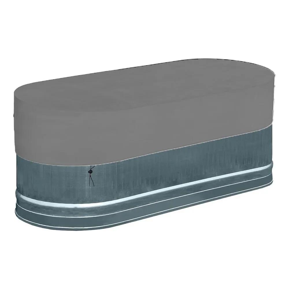 

Swimming Pool Cover Outdoor Oval Stock Tank Pool Cover Waterproof Stock Tank Cover With Storage Bag Oxford Bathtub SPA 120x60x30cm серый