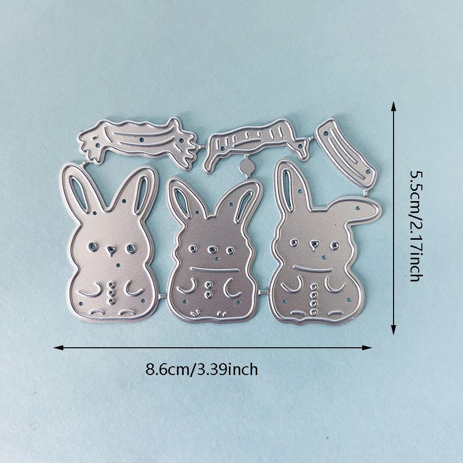 Easter 3pcs Bunny Metal Cutting Dies Stencil for DIY Scrapbooking Photo Album Embossing Paper Cards Crafts Diecuts