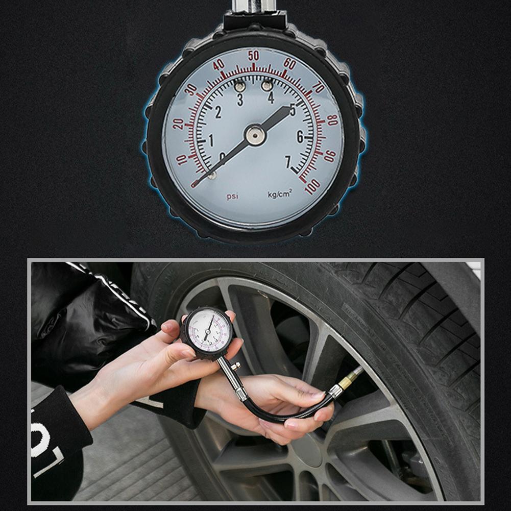 Tire Pressure Gauge Meter Tester,Car Tyre Pressure Gauge Long Hose Tire Meter Detector For Car Motorcycle Monitoring System