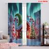 2pcs,2D Plane Printing Curtain Fabric Christmas Red Truck Versatile 100% Polyester (without Rod) Art Deco Festive Use for Living